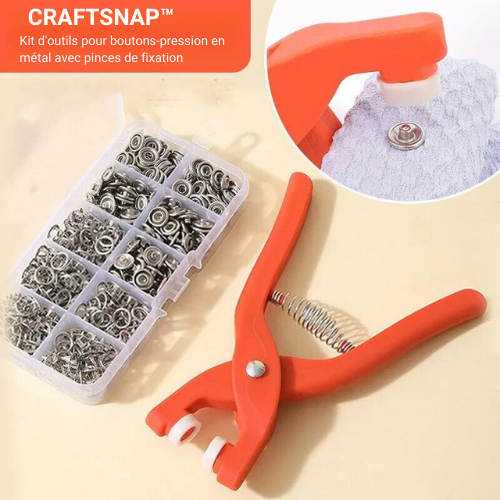 CRAFTSNAP™ - Kit di attrezzi per bottoni automatici in metallo con pinze di fissaggio