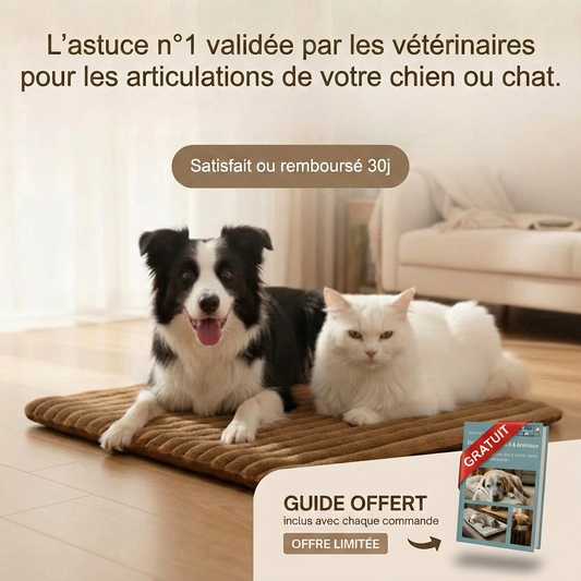 TAPIS AUTO-CHAUFFANT POUR CHIEN ET CHAT - Soulage naturellement les articulations de votre compagnon.